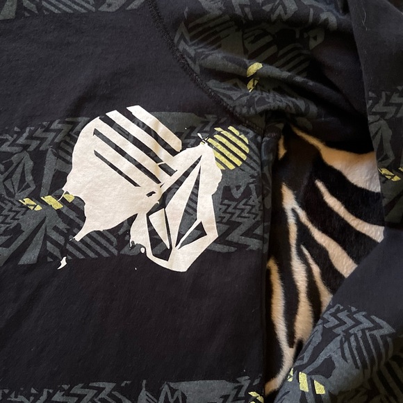 Volcom Lightweight Cotton Hoodie Black/Grey/Yellow - Y2K/Surf/Skate - Juniors XL - Picture 8 of 15